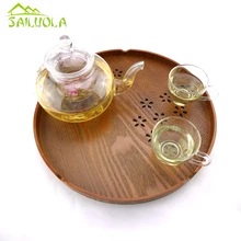 Новая круглая тарелка Деревянные Подносы для десерта поддоны фруктовое блюдо кунг-фу чайные инструменты лучшие модные кухонные аксессуары