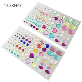 

2pcs Acrylic Rhinestone Sticker Self-Adhesive Decoration Crystal Gem Stickers Gift For Kids Arts & Crafts DIY Toys