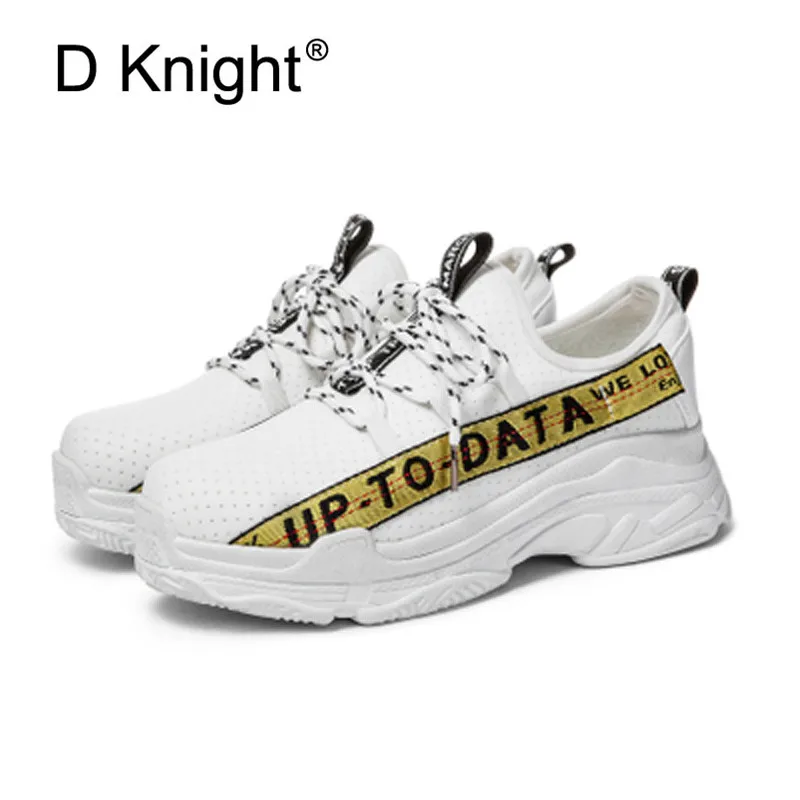 Fashion Korean Women Sneakers Lace Up Platform Shoes Tenis Feminino Casual Shoes Outdoor Walking Shoes Sneakers Women Flats Pink (3)