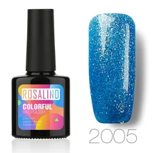 ROSALIND УФ светодиодный Гель-лак для ногтей голубой бриллиант лак для ногтей долговечный Гель-лак замачивающийся лак для ногтей мерцающий цветной