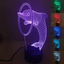Magic Dolphin Lamp 3D Illusion Led Light Touch Sensitive Lava Lamp 7 Color Changing Desk Table Lamp Light Baby Night Lamp