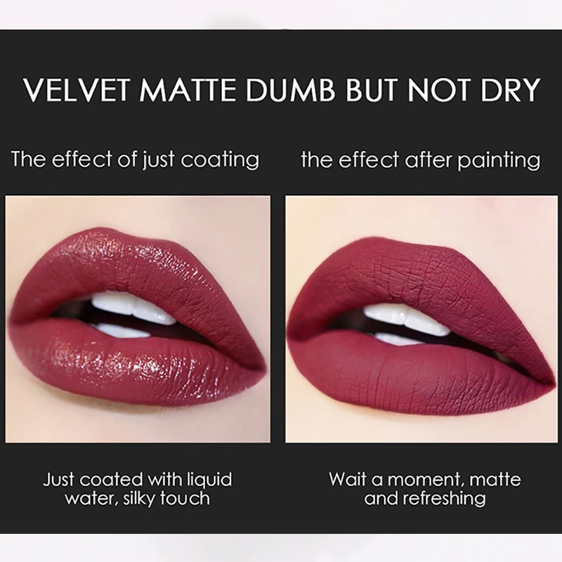 MIXDAIR Matte Lipstick Makeup Lip Stick Waterproof Smooth Lip Tint Long-lasting Lip Gloss Beauty Cosmetics Professional Make Up