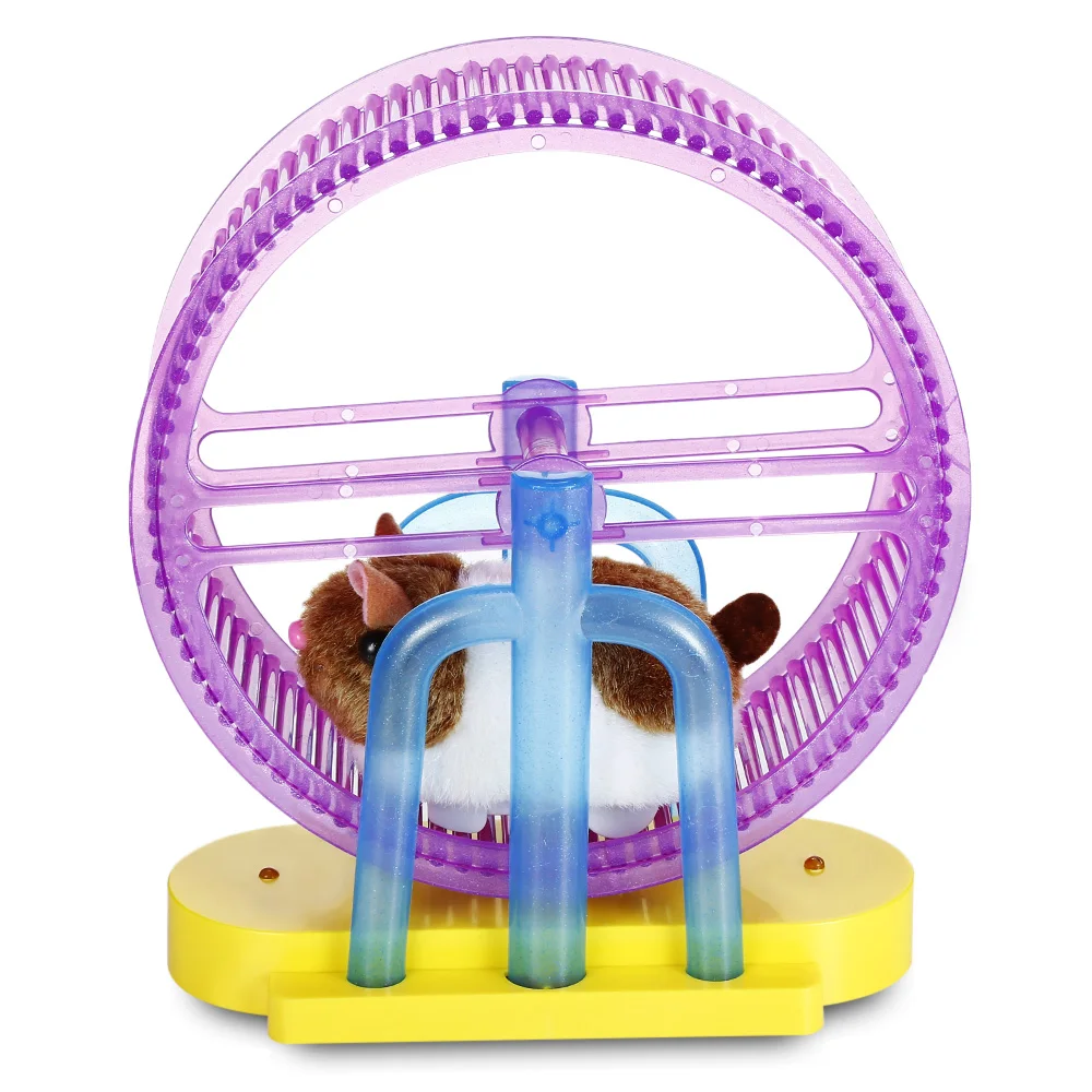 

Hamster Spinning Exercise Wheel Pet Playset Electronic Toy For Kids Cute Comfortable Cartoon Hamster LED Light and Music