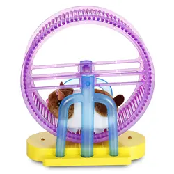 Хомяк спиннинг упражнение колеса Pet Playset электронная игрушка для детей Симпатичные Удобные мультфильм Хомяк светодиодный свет и музыка