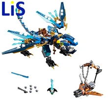 Lis BELA 06027 Ninjagoed Jay Elemental Dragon 350pcs Building Kit Building Block Set Cyrene Monkey Toy Compatible Lepin 70602