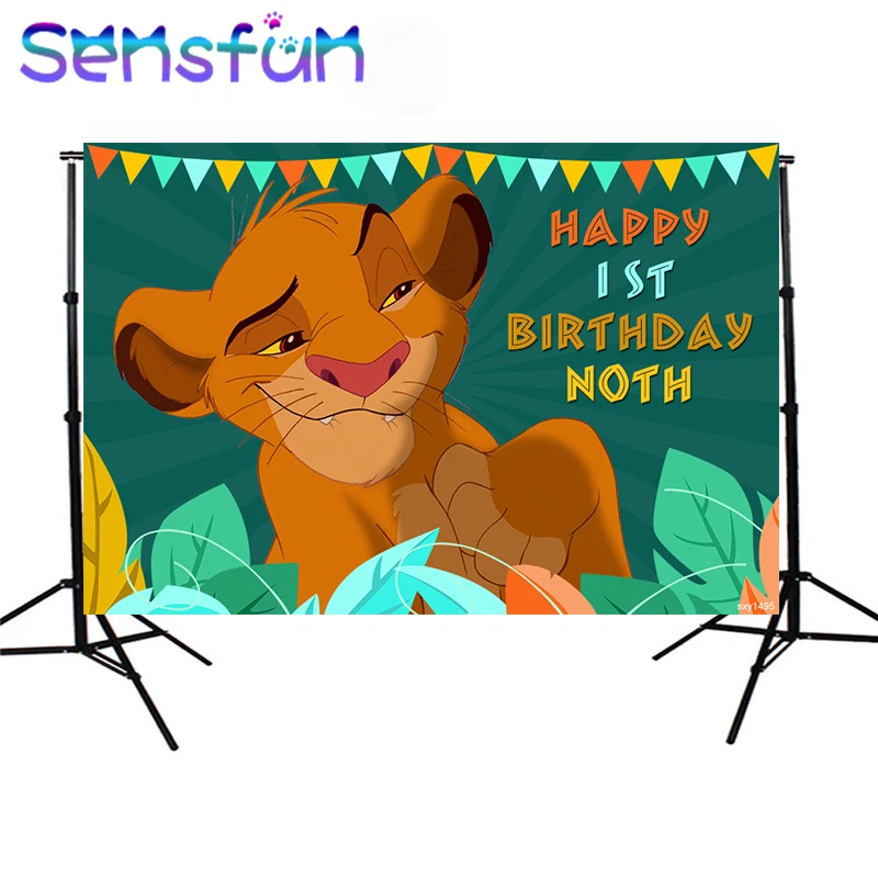 

sxy1495 Forest Jungle Photography Backdrop Lion King Boys Birthday Party Backgrounds For Photo Studio 7x5FT Vinyl Photobooth