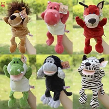 Игрушек! Милый Мультфильм Плюшевая Игрушка хороший Бегемот Божья коровка волк Жираф енот крокодил стерео ручной кукольный ребенок повествование история 1 шт