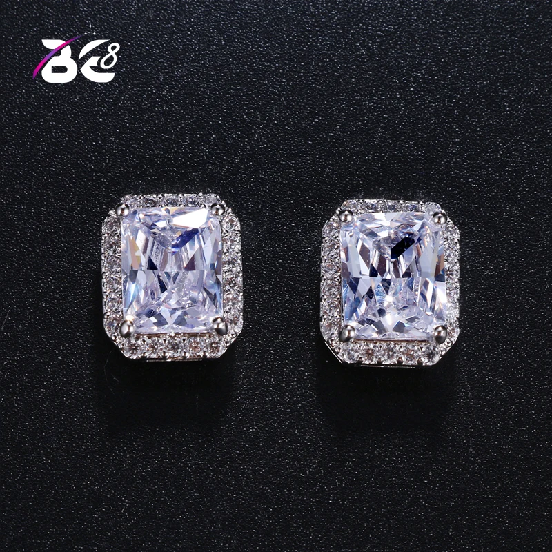

Be 8 Hot Fashion Luxury Jewelry Sparkling Square Stud Earring Wedding Jewelry Gift for Women AAA Cubic Zircon Earring E389