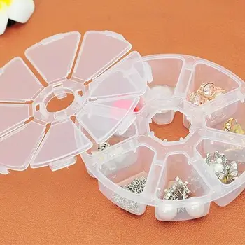 

Round box of 8 boxes receive eyeball box adorn article box eyelash button baby USES small thing transparent plastic box