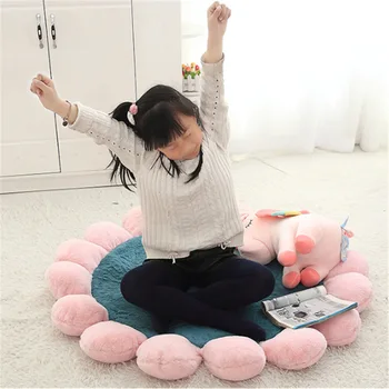 

1.1m 3D Round Flower Shape Rug Living Room Stretch Carpets Play Mat Baby Room Crawling Pad Folding Children's floor Mat Carpet