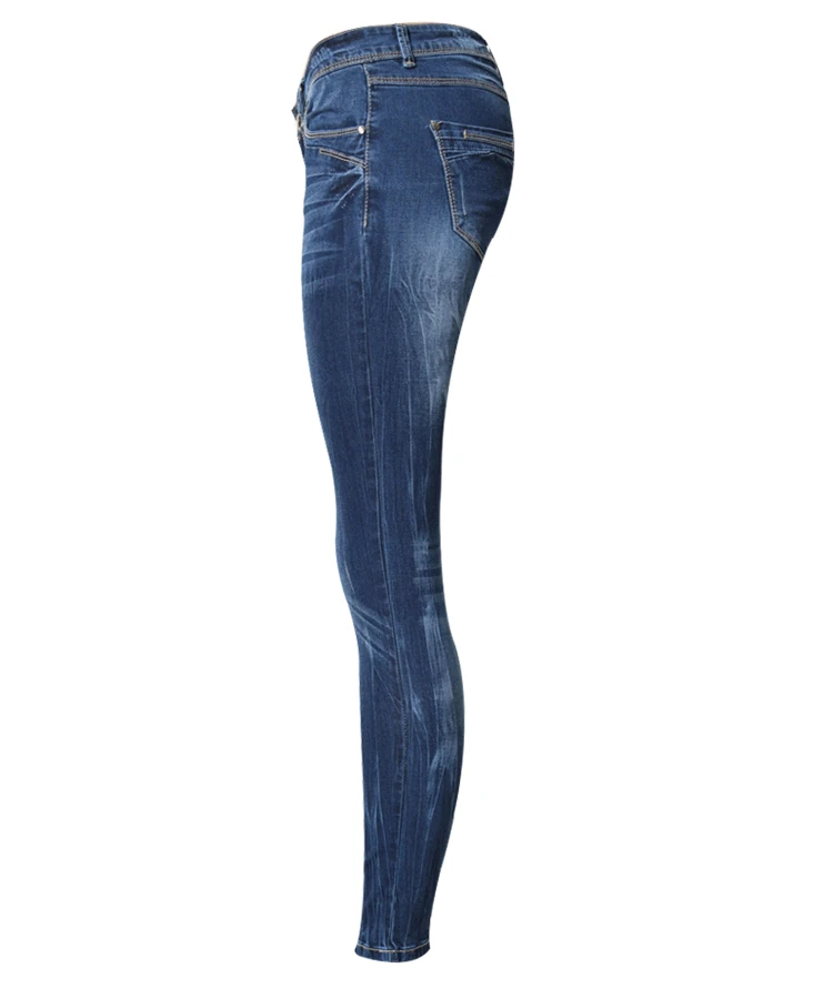 Низкая талия синий обтягивающие джинсы для женщин Мода промывают отбеленный поцарапанный джинсы для Femme плюс размеры Push Up Винтаж Тонкий х