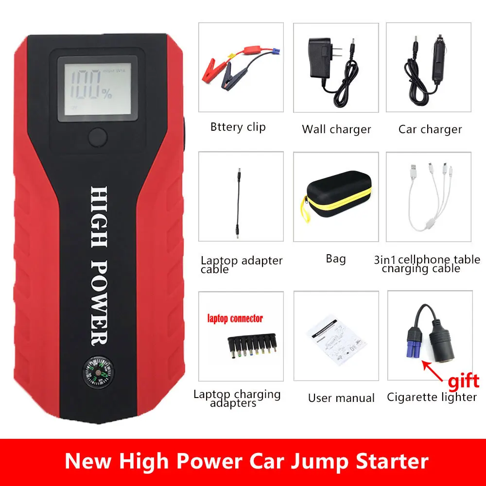 

Multi-Function 89800mAh Car Jump Starter Power Bank Portable Starting Device Booster 12V Car Charger For Car Battery Buster