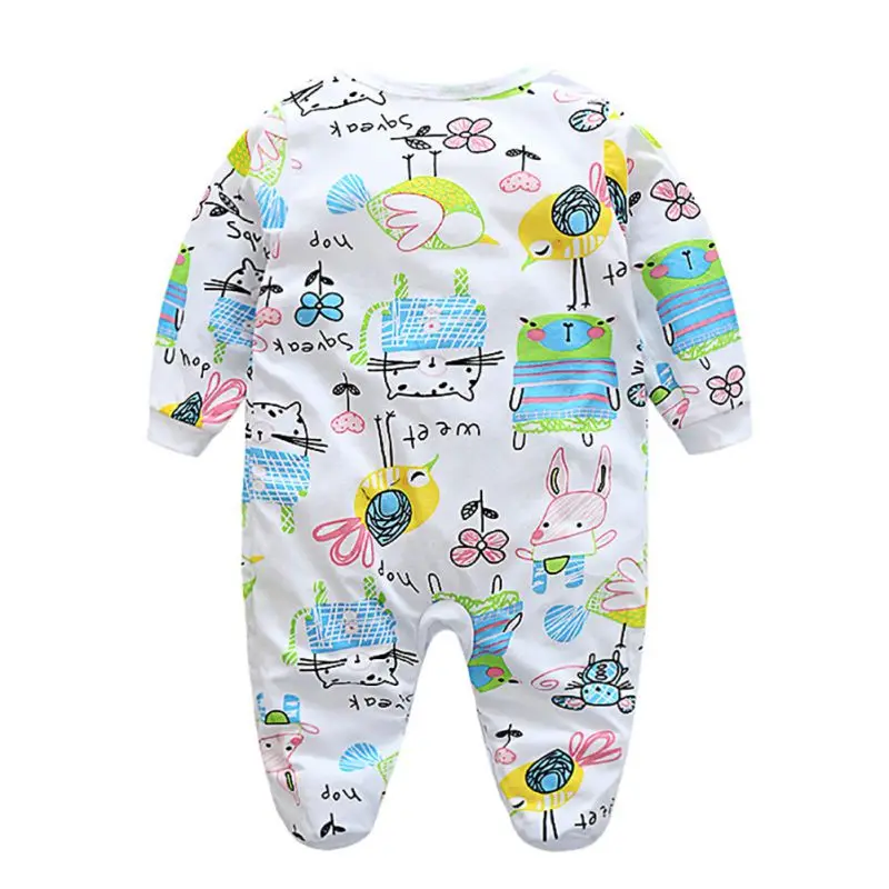 Newborn Baby Boy Girl Kid Elephant Print Romper Jumpsuit Bodysuit Clothes Outfit