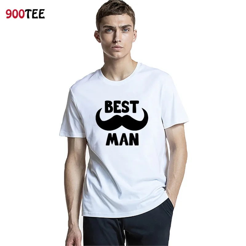 Moustache Printed T Shirt Best Man Short Sleeve O neck Funny Loose Fit