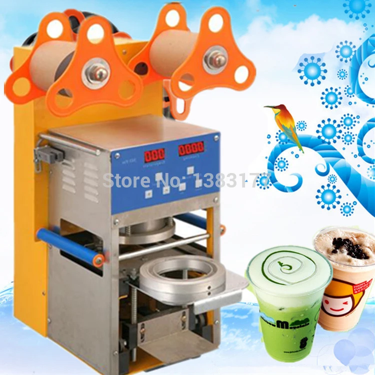 2017 Free Ship Digital Automatic Cup Sealing Machine,drink,bubble Tea