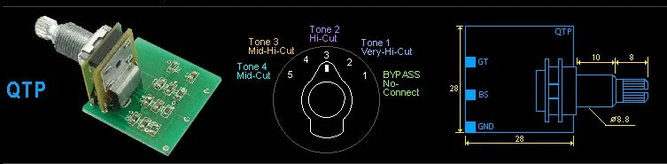Потенциометр электрогитары 5 полосный фильтр гитара Электроника QTP