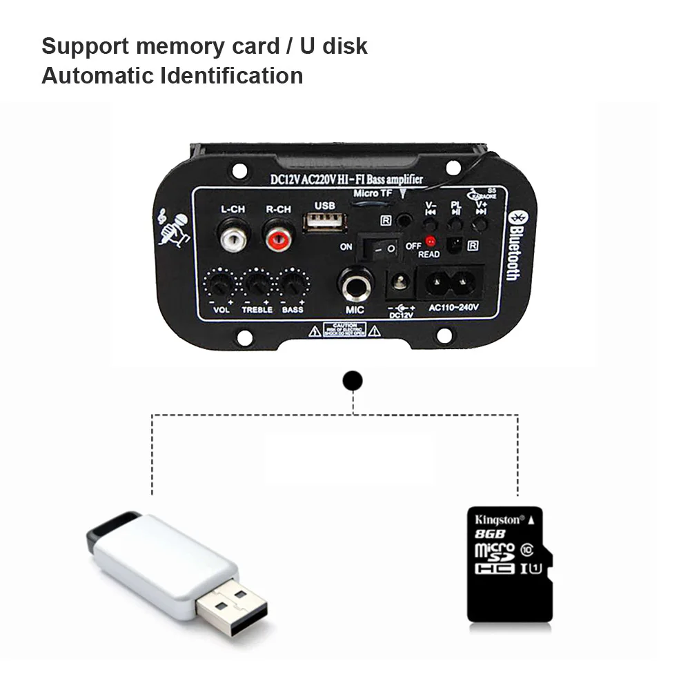AOSHIKE HIFI Bluetooth сабвуфер мощность Усилители звука доска Amplificador 12V220V с S5S6 микрофон DIY