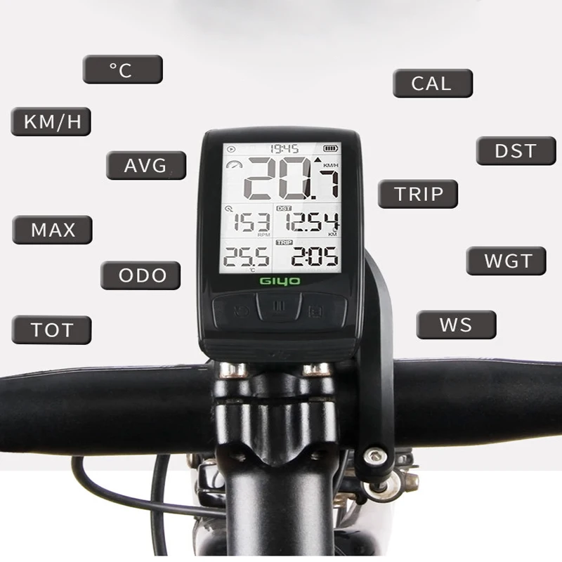 

Cycling Waterproof LCD Display Ant USB IPX5 Bicycle Speedometer Code Table, Bluetooth Wireless Bike Computer Cadence Accessories
