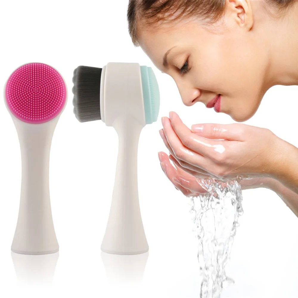 3D Double Side Multifunctional Face Brush Skin Cleaner Face Washing