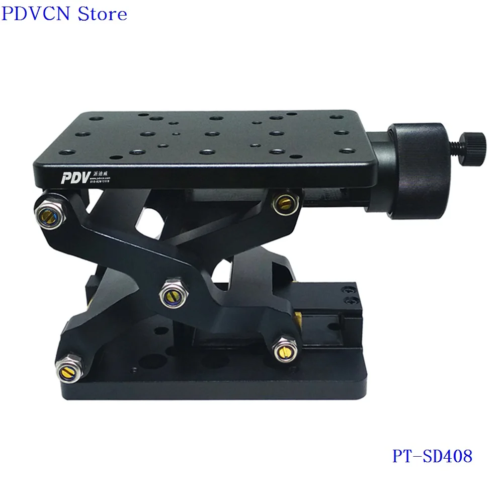 PT-SD409 120 мм Руководство для путешествий Lab Jack z axis оптический подъемник, ручная оптическая раздвижная подъемная платформа с линейкой руководство лабораторная сцена