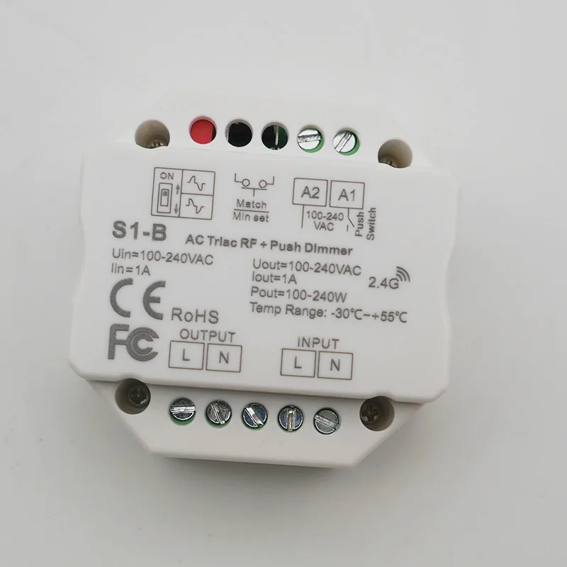 SS-B RF Smart Switch output 100-240VAC 1.5A 150W~ 360W RF smart switch с релейным выходом led контроллер AC110V 220V - Цвет: S1-B