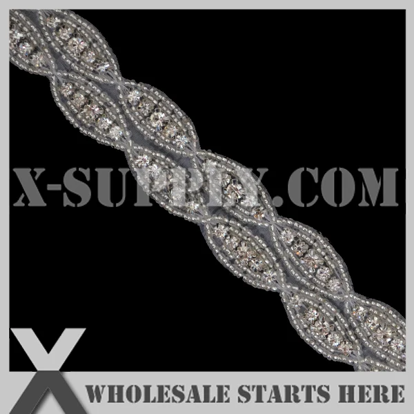 Wholesale Bulk Rhinestone Applique Trimming for Belly Dancing, Dance