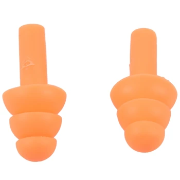 

2 x Guard Silicone Swim Swimming Earplugs Orange with Case #8