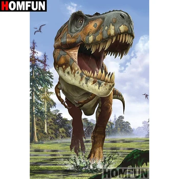 

HOMFUN Full Drill Diamond Painting "dinosaur" DIY Picture Of Rhinestone 5D Diamond Embroidery Cross Stitch Decor A08228