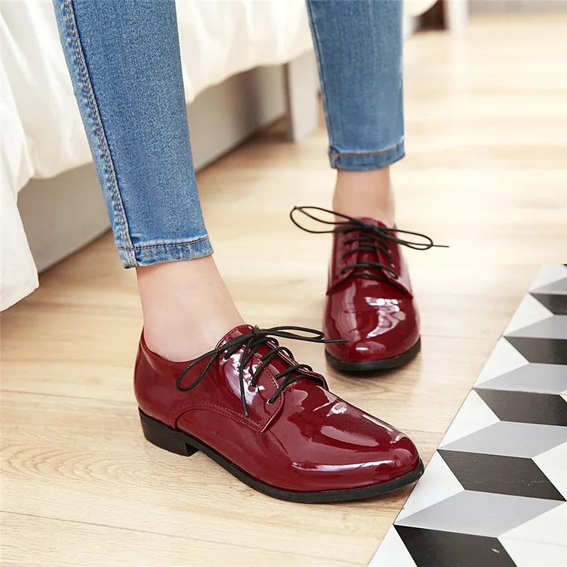 red oxford shoes ladies