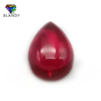 

Free Shipping AAAAA Loose #5 Red Stones 3*5~10*12mm Pear Cabochon Cut Synthetic Corundum Stone