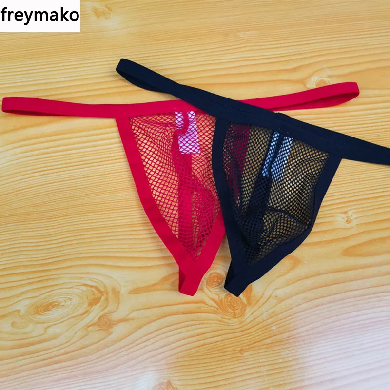 

string homme tanga hombre sexy men Mesh underwear gay Transparent thongs male Gauze G-Strings men lingerie sissy panties M-XL