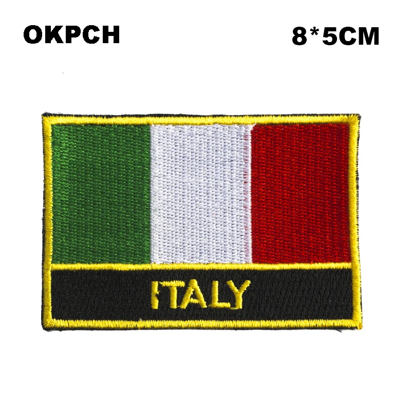 

Italy Flag patcheswork fabric embroidery patch in Patches iorn patches for clothing flower PT0206-R
