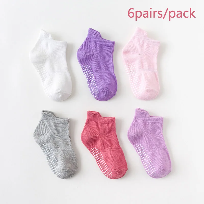 Детские Носки ярких цветов, 6 пар/лот Нескользящие летние носки для маленьких мальчиков и девочек детские носки для малышей Meisjes Sokken носки для детей - Цвет: for girls