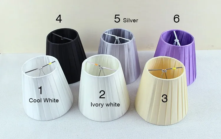 

6 Modern colored light shade with fabric, lamp shades, Clip on