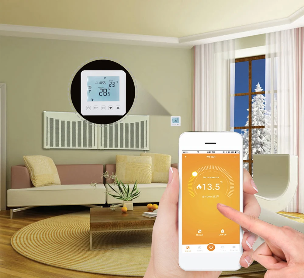 Wi-Fi термостат для нагрева воды цифровой умный ЖК-переключатель управления пульт дистанционного управления работа с Amazon Alexa и Google Home
