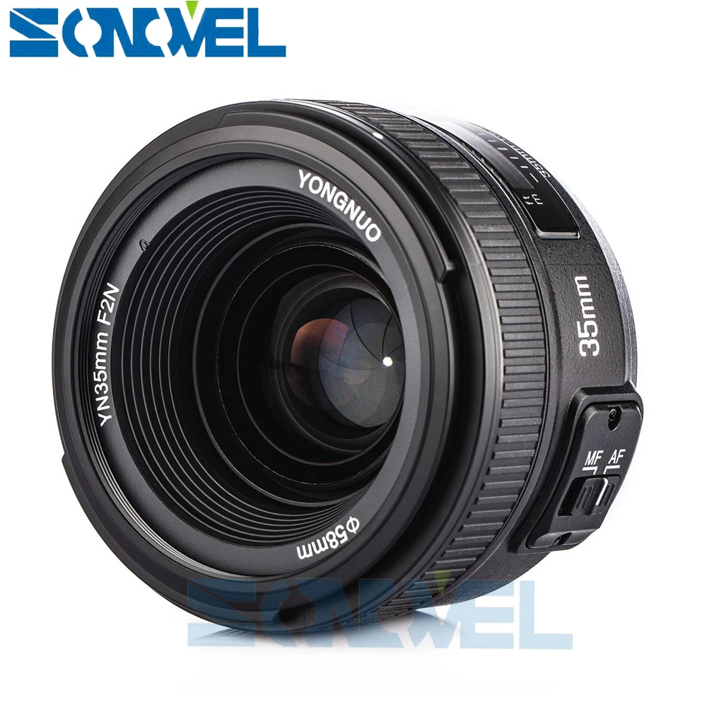 Yongnuo YN35mm F2 объектив широкоугольный с большой апертурой фиксированный объектив с автофокусом+ UV CPL FLD фильтр для объектива+ сумка для объектива+ бленда для объектива для Nikon
