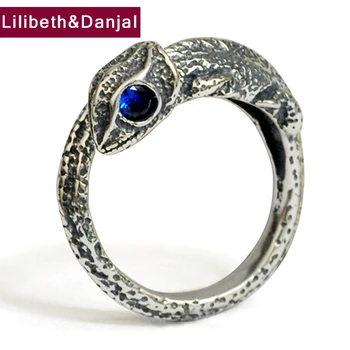 

2019 Creative Lizard Inlaid natural stone Adjustable Rings 100% 925 Sterling Silver jewelry for women female wedding Ring R145