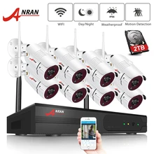 ANRAN 8 каналов 1080P HDMI WiFi NVR комплект 8 шт. 2MP Full HD 36IR светодиоды Открытый всепогодный CCTV камера системы беспроводной IP камера