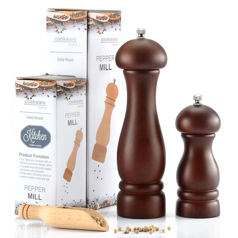 Unibird Solid Wood Manual Salt&ampPepper Mill 5/8 inch Kitchen Spice Tool with Ajustable Ceramic Core Home Muller Grinder | Дом и сад