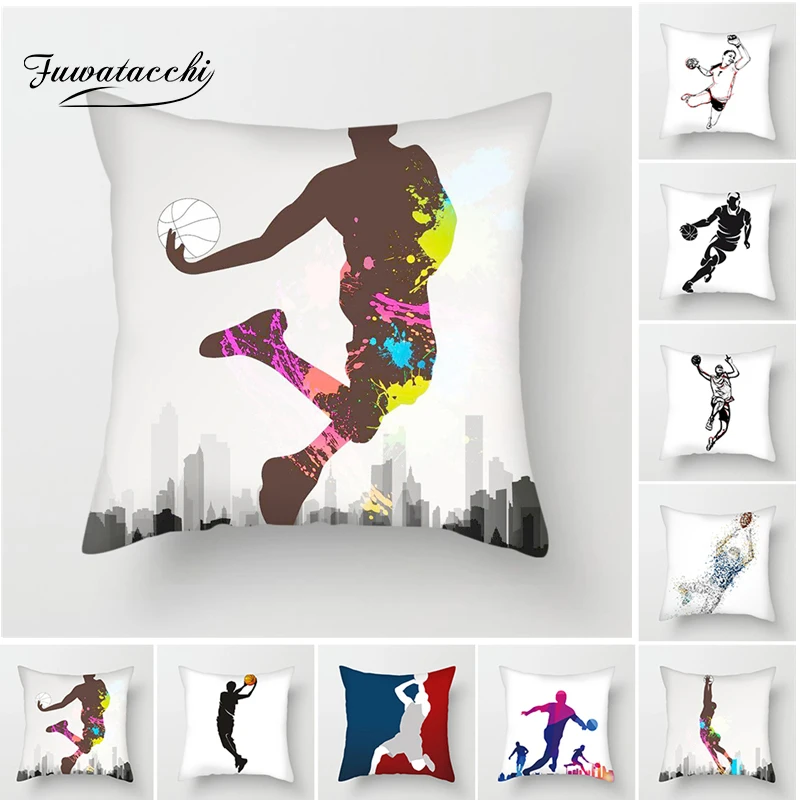 

Fuwatacchi Basketball Sports Cushion Cover Running Dribble Soft Pillow Cover For Home Sofa Decoration Accessories Pillowcases