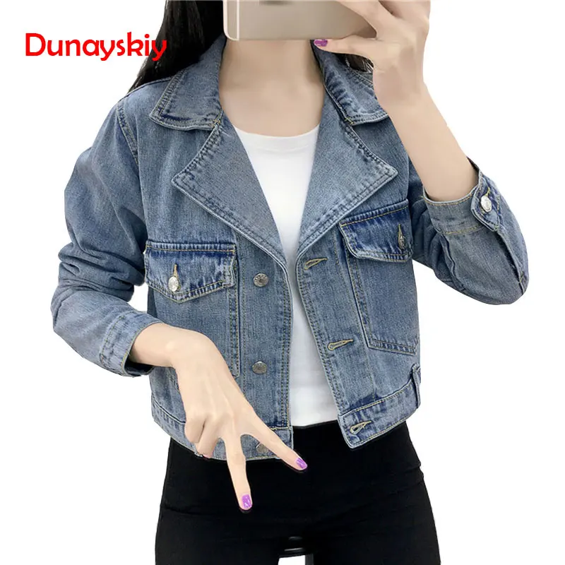 

Short Denim Jacket Women 2019 Casual Blue Slim Pockets Button Single Breasted Female Jeans Jackets Coat Women chaqueta mujer