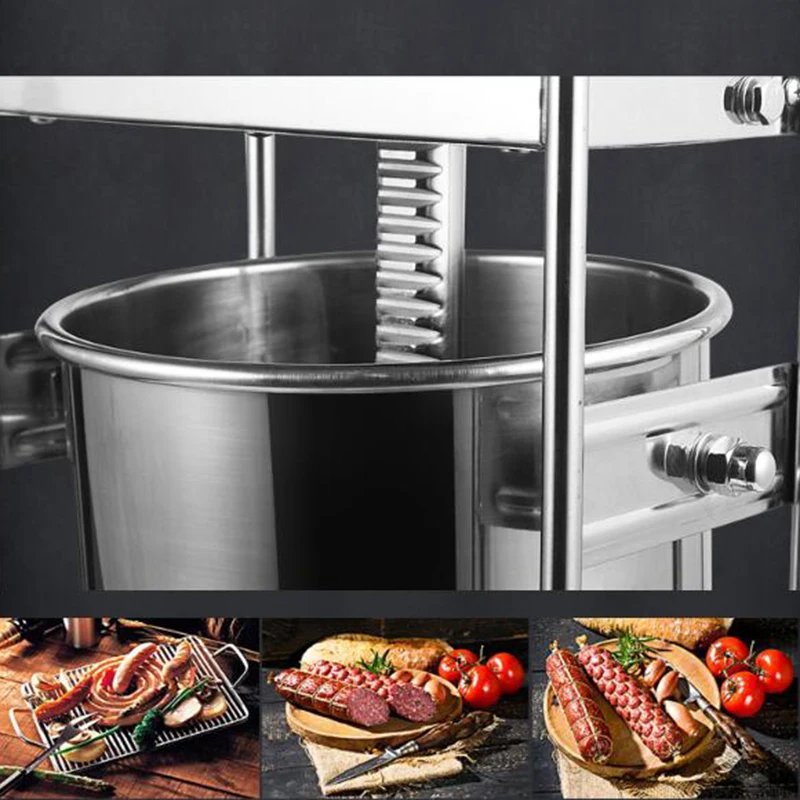 Электрическая Мясорубка с насадкой для колбасок колбасный шприц для хот-догов машина для наполнения тары коммерческих 10 л мясо машина для приготовления колбасы алюминиевые штранг-прессования машина