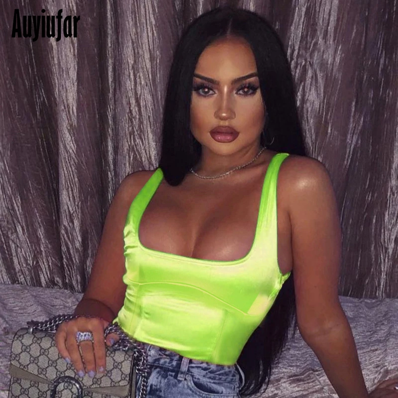 

Auyiufar Sexy Neon Bodysuit Women Thing Bodycon Elegant Streetwear Holographic Body Femme Jumpsuit Solid 2019 Overalls For Women