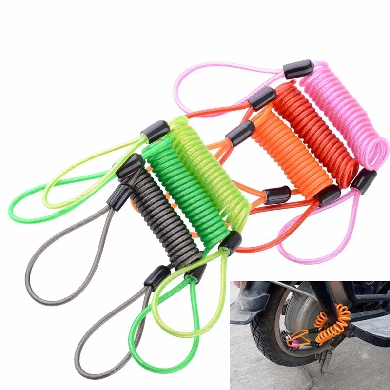 

150CM Motorcycle Anti-Theft Reminder Cable Bicycle Brake Disc Lock Security Anti Theft Spring Rope Protection Alarm Lock