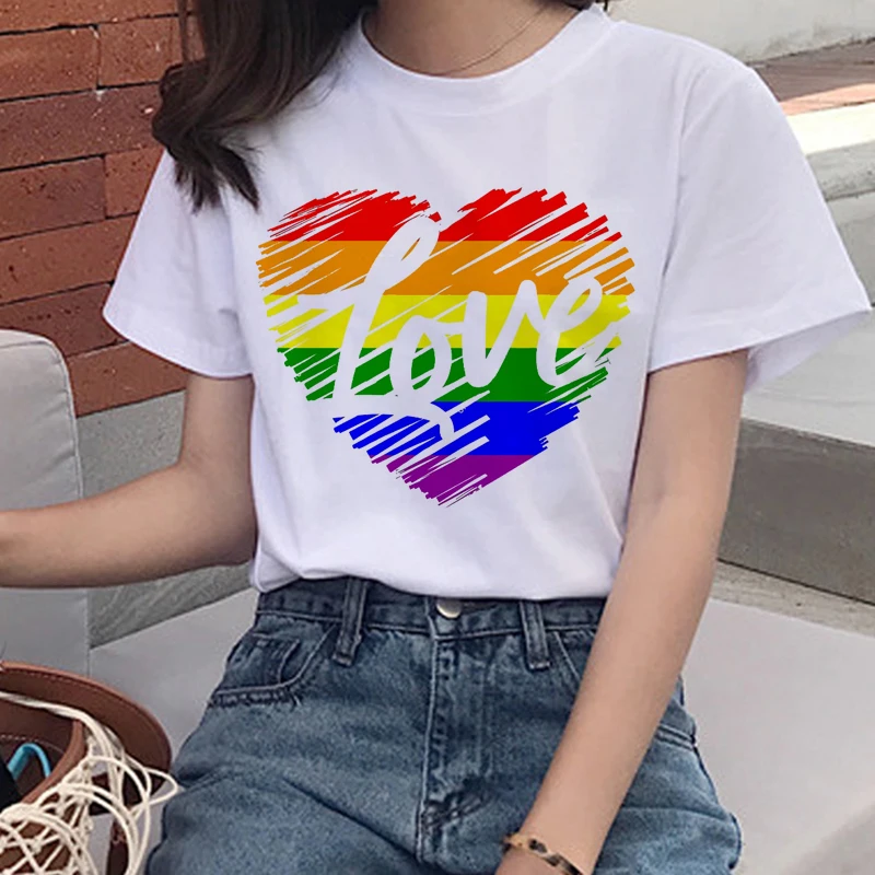 Lgbt Love Wins футболка для женщин Harajuku, футболка для геев, футболка Love Is Love Ullzang, футболка 90 s, графический корейский стиль, женские футболки - Цвет: 5374