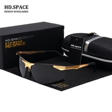 HD.space Polarized Sunglasses men aluminum magnesium mirror frameless glasses sunglasses men gafas de sol hombre men Sun glasses
