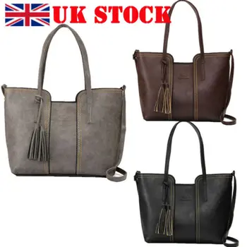 

Women Fashion Solid Shoulder Bags Leather Tassel Crossbody Messenger Bag Ladies