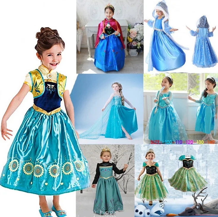 Princess Clothes Girl Dresses Kids Costume 16 Styles Kids Halloween Party Dress