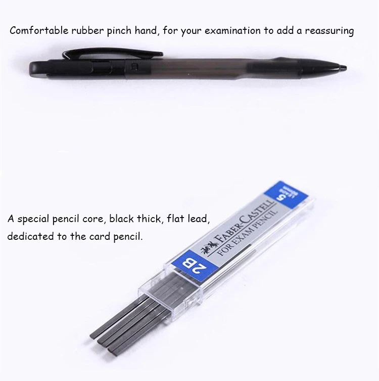 Faber Castell Test Pencil Set /2b Card Pencil / Exam With Rubber 