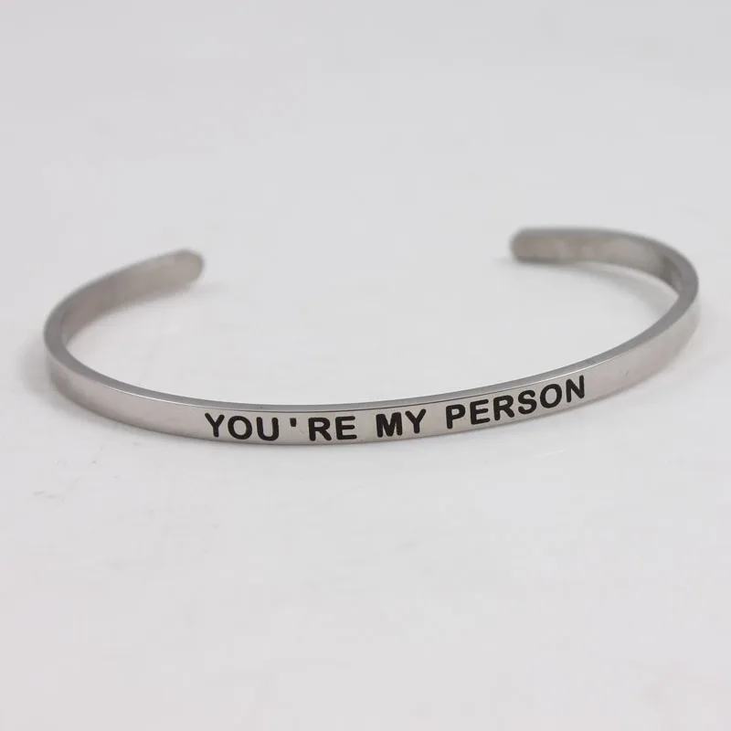 Браслет с мантрой You are My Person браслет шириной 4 мм из нержавеющей стали|Браслеты| |